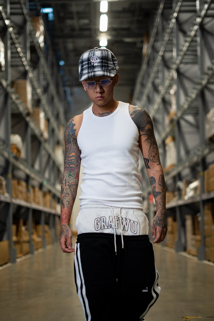 GRAF&WU Brand Arc Logo Embroidered Street Saggin Pants