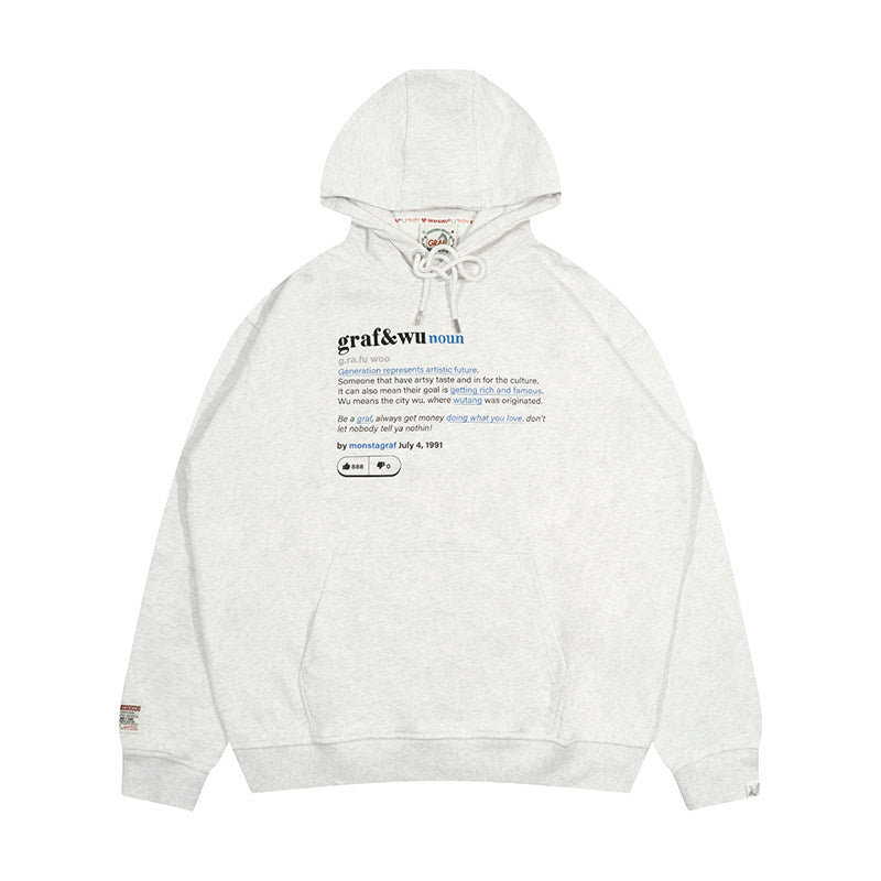 GRAF&WU Urban Dictionary Tribute To KDot Fleece Hoodies Streetwear Sweatshirts