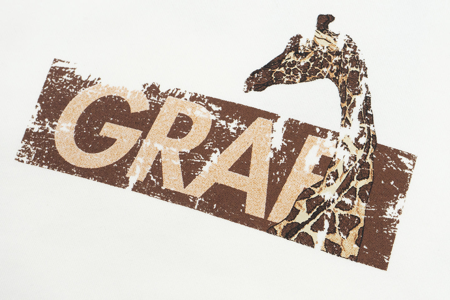 GRAF&WU Giraffe Graphic Fashion Distressed Vintage Hoodie