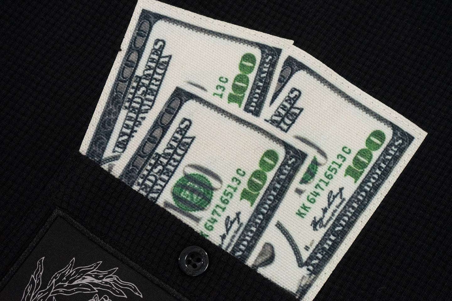 GRAF&WU Paid In Full Giraffe Knight Embroidered Waffle Long Sleeve