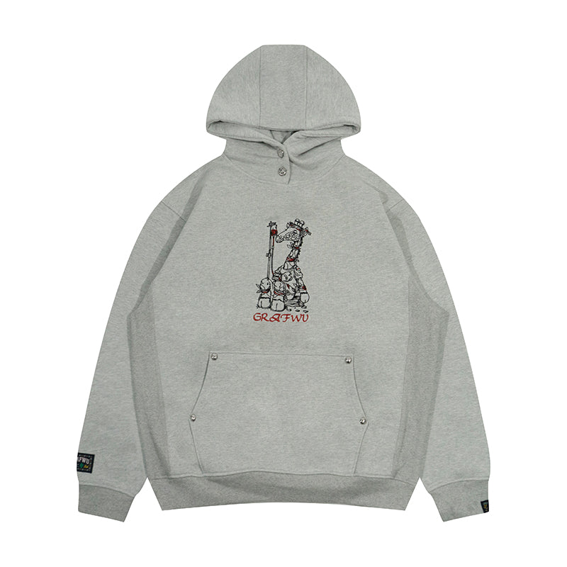 GRAF&WU Heartbreak Giraffe Embroidered Thick Hoodie