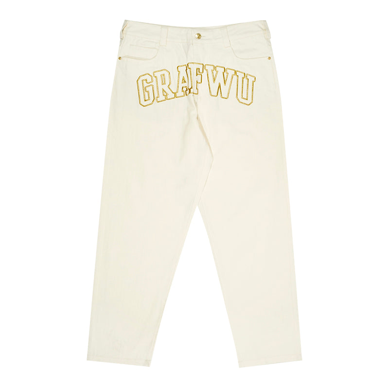 GRAF&WU Brand Letter Logo Embroidered Casual Pants