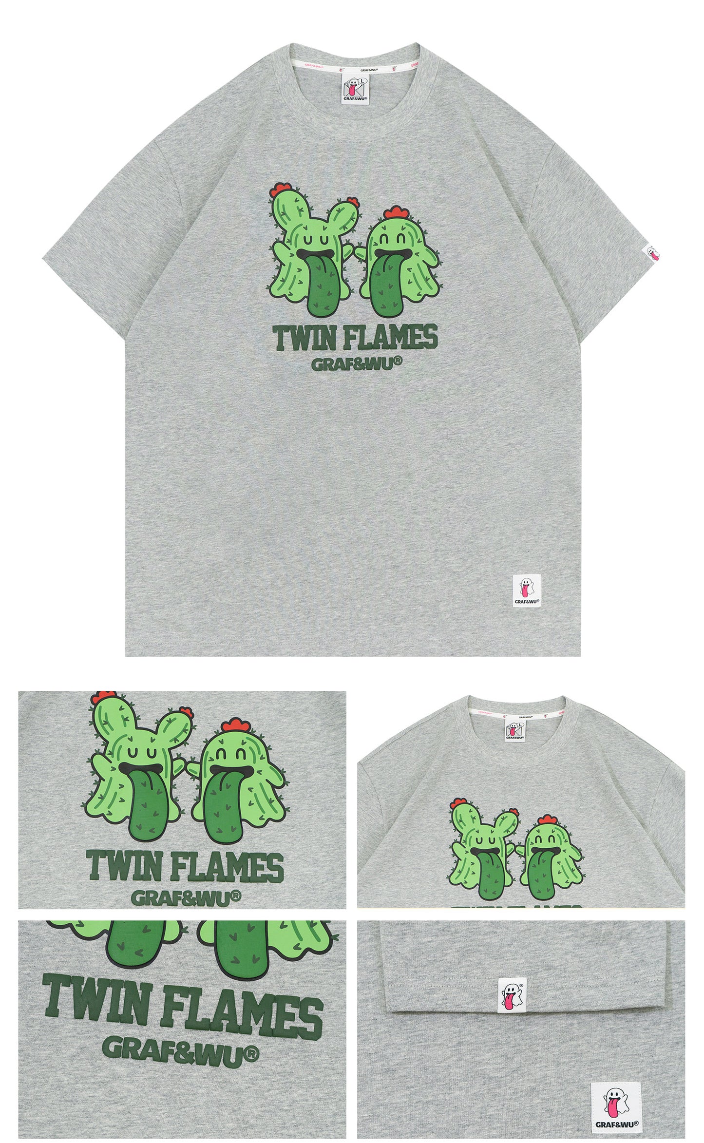 GRAF&WU TwinFlames Soul Mirror Ghost Couple T-Shirt