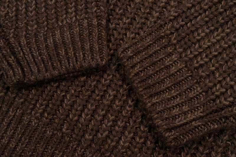 GRAF&WU Duck Couples Embroidered Badge Knitted Cable Knit Thick Sweater