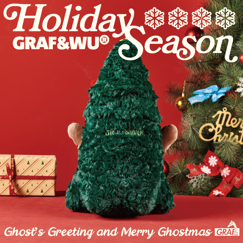 GRAF&WU Christmas Tree Cute Ghost Bigger Plush Doll