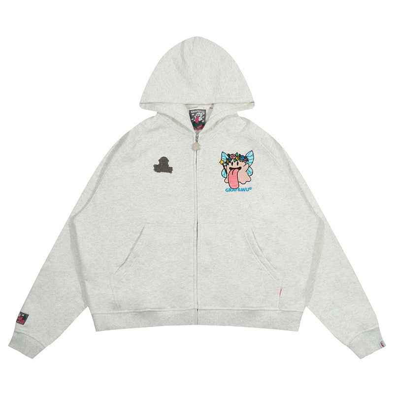 GRAF&WU Halloween Medusa Fairy Zombie Kappa Cute Ghost Zip-up Hoodie