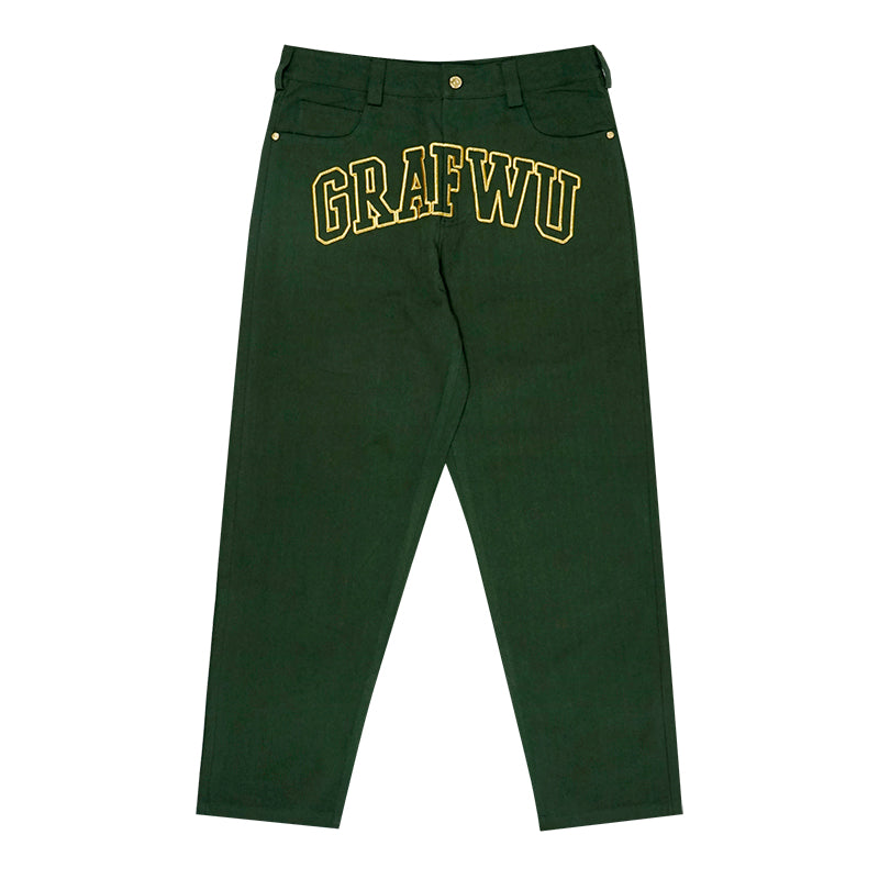 GRAF&WU Brand Letter Logo Embroidered Casual Pants