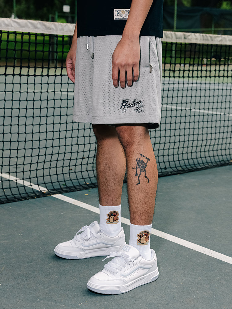 GRAF&WU Shorts Letter AK47 Angel Shorts Double Mesh Comfortable Sports Shorts Men's Casual Shorts