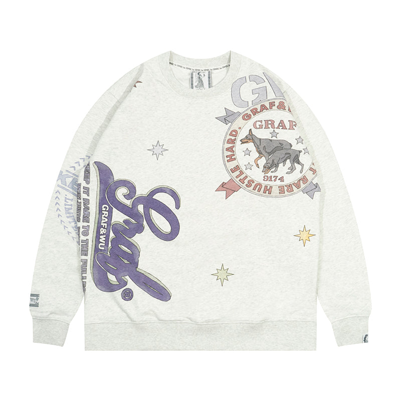 GRAF&WU Doberman Oversize Crew Neck Sweatshirt