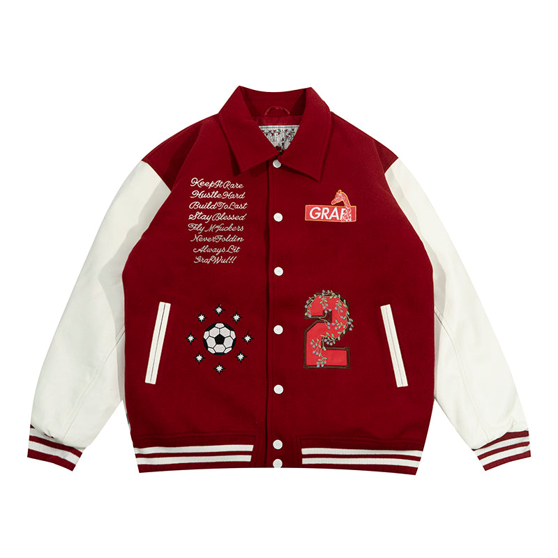 GRAF&WU Blokecore Floral Leather Sleeve Jacket