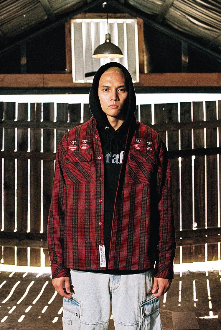 GRAF&WU LipSycn Streetwear Plaid West Coast Brushed Shirt