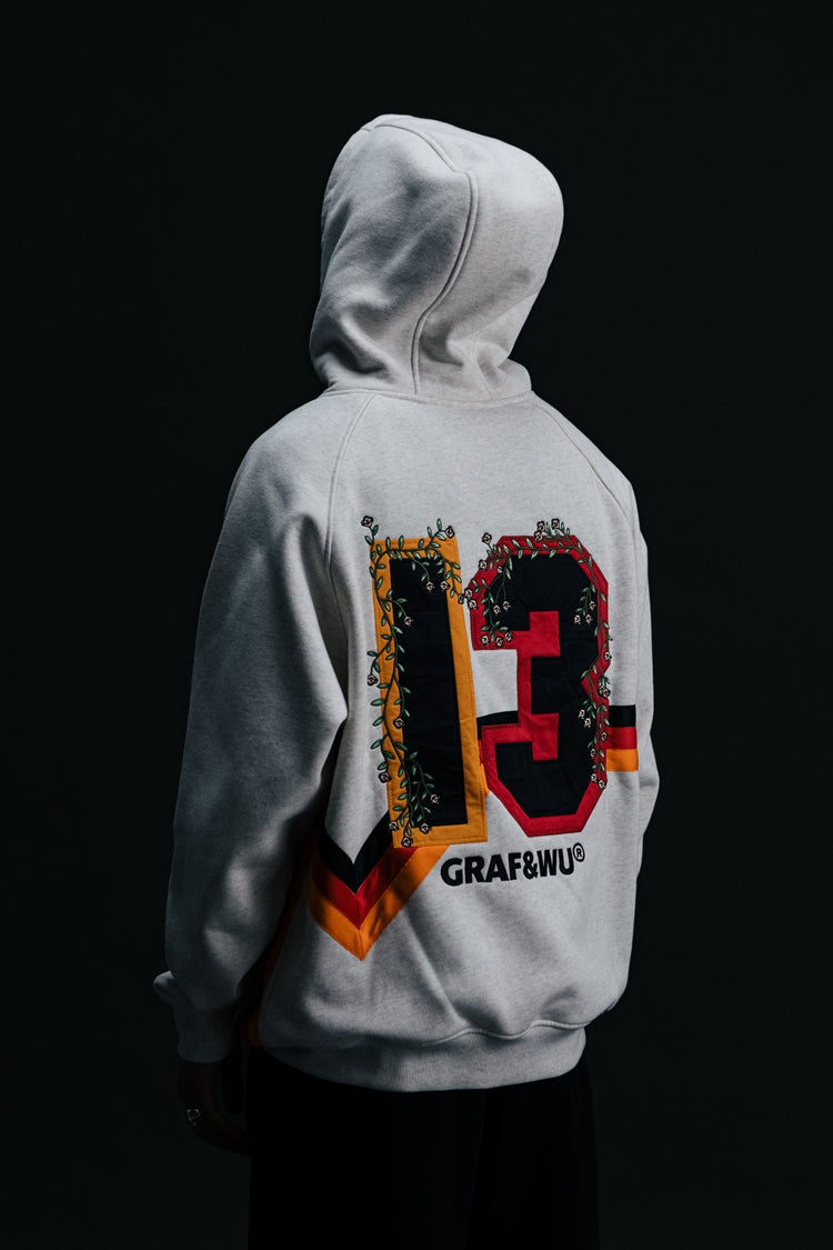 GRAF&WU Blokecore Football Team Floral Angel Devil Fleece Hoodie