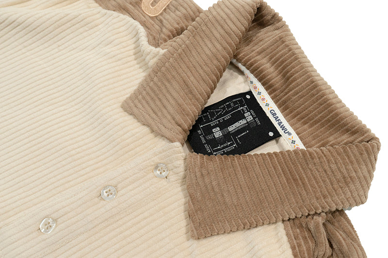 GRAF&WU Corduroy Letter embroidery Polo Shirt