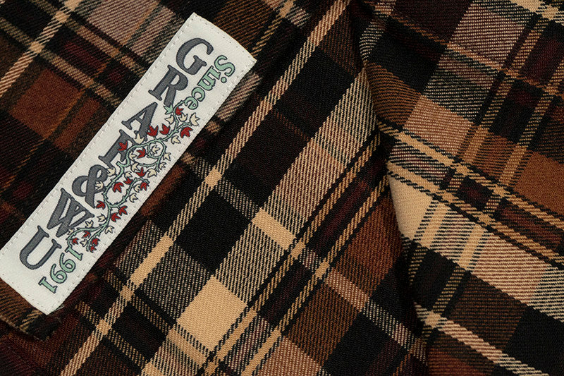 GRAF&WU Duck Hunting Mini Embroidered Plaid Loose Shirts