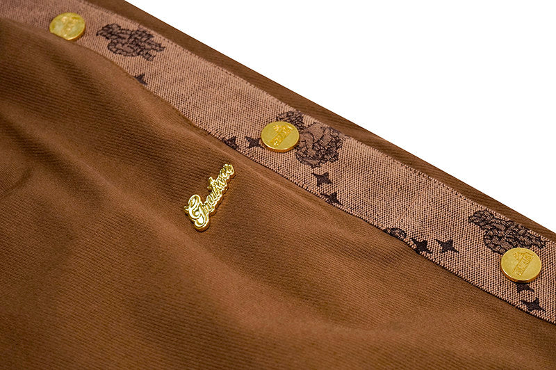 GRAF&WU Casual Fashion Canvas Cargo Side Button Pants
