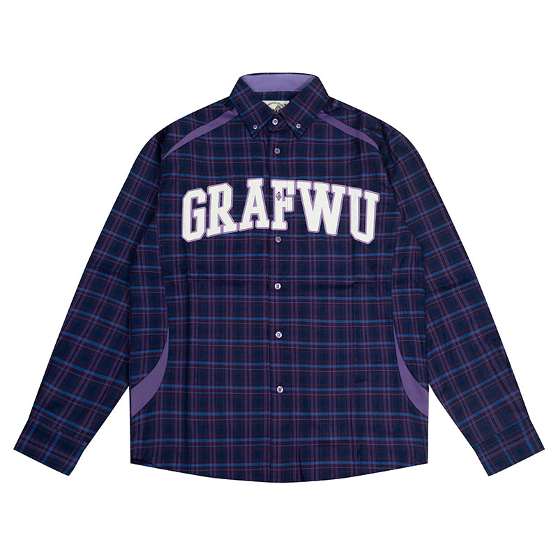 GRAG&WU Curved Letter Patch Embroidery Street Sport Shirt