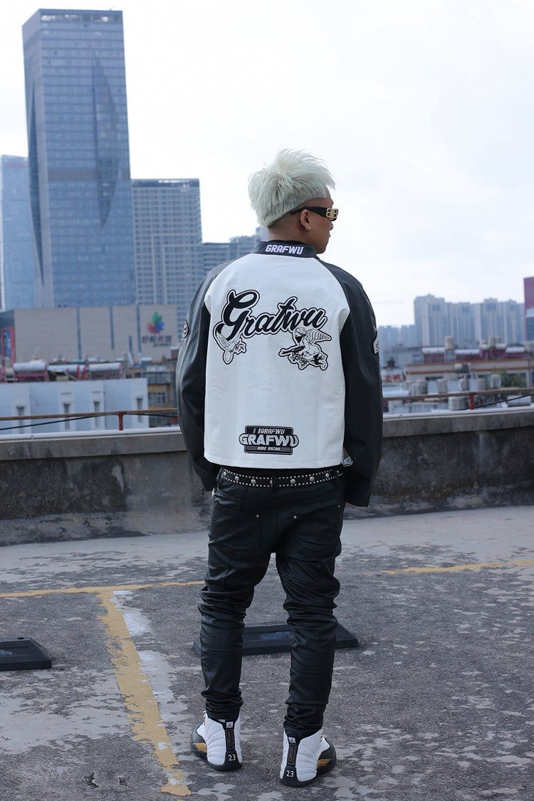 GRAF&WU Racing Gascar Series Retro Leather Jacket