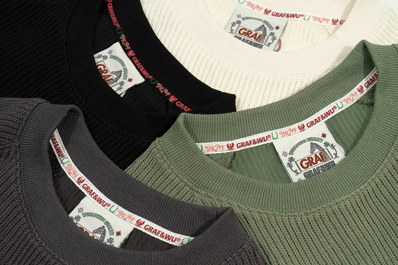 GRAF&WU Brand Embroidered Logo Knitted Long-sleeved Shirt
