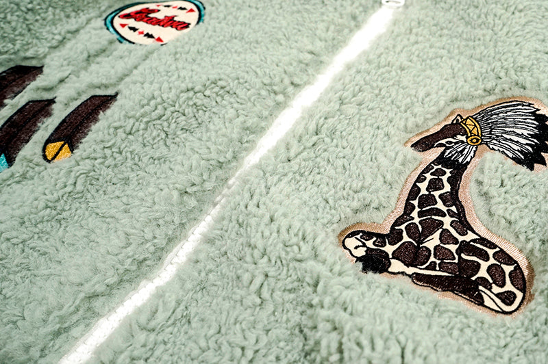 GRAF&WU Vintage Archery Angel Deer Totem Fleece Jacket