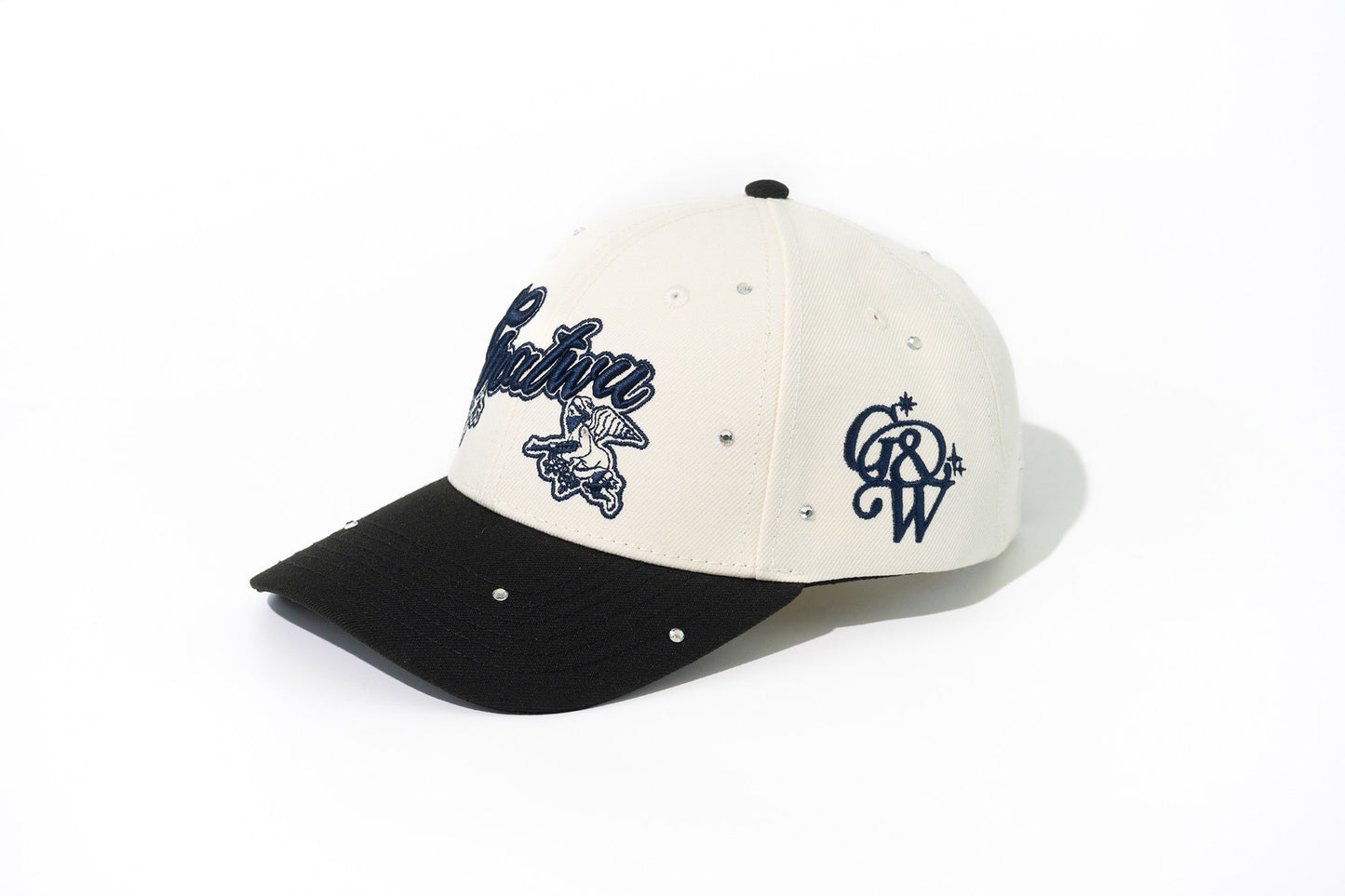 GRAF&WU Rhinestone AK47 Angel Baseball Cap Curved Brim Streetwear Hat