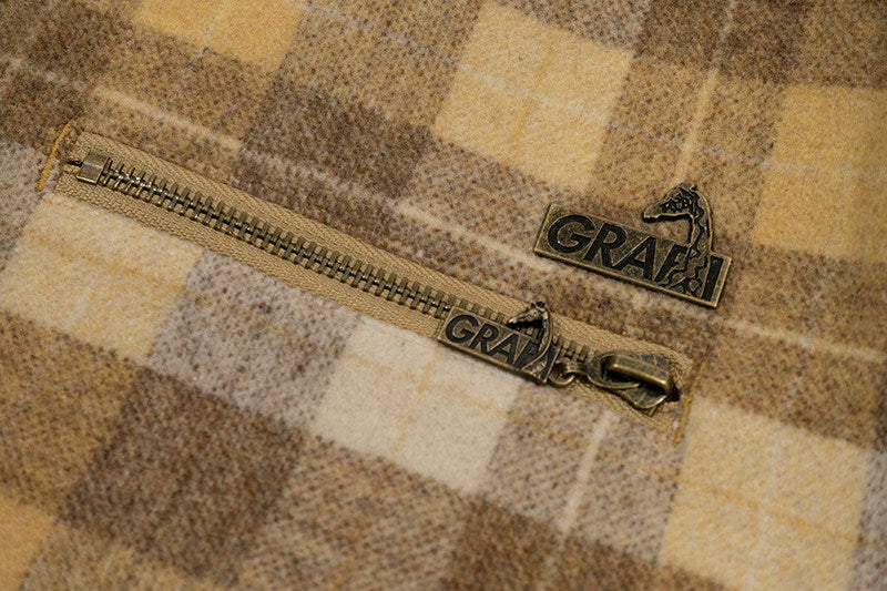 GRAF&WU Leather Collar Luxury Wool Retro Plaid Detroit Jacket