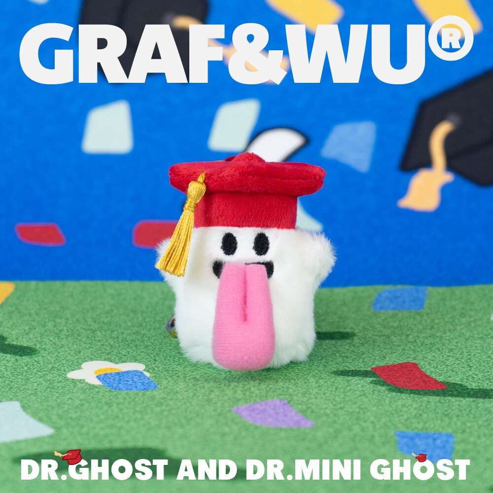 GRAF&WU Graduate Cute Ghost Doll Bag Charm Collectible Graduation Gift