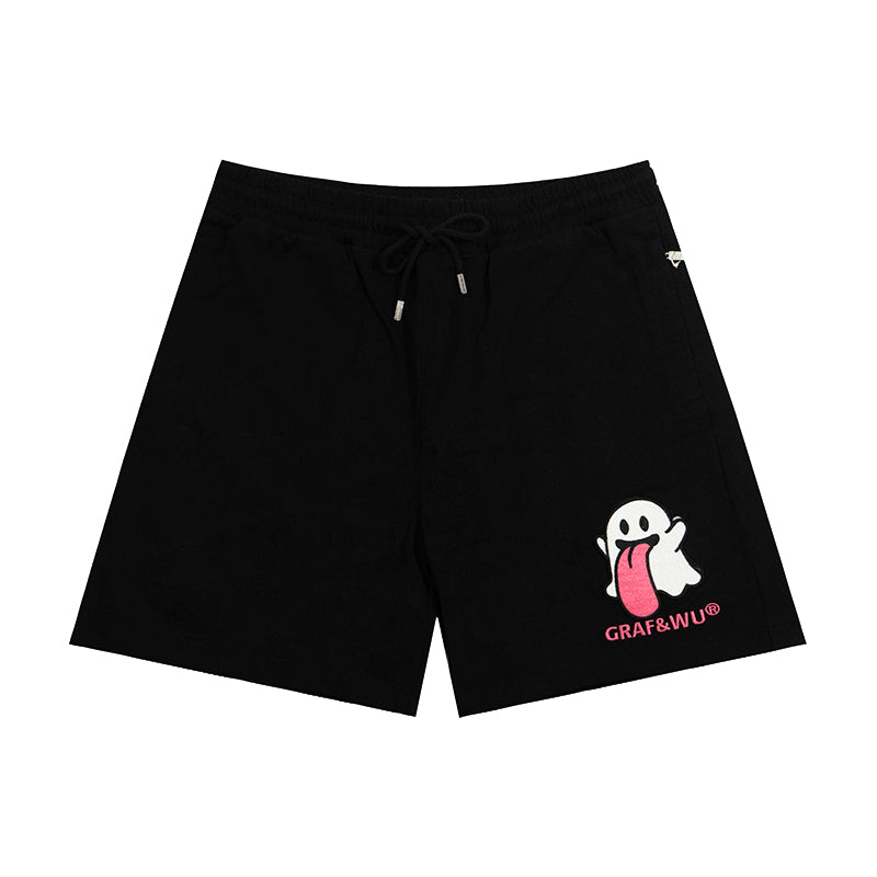 GRAF&WU Shorts Sweet Anatomy Pattern Design Men'S Shorts Cute Ghost Magic Stickers Anatomy Ghost Pants Casual Athletic Shorts