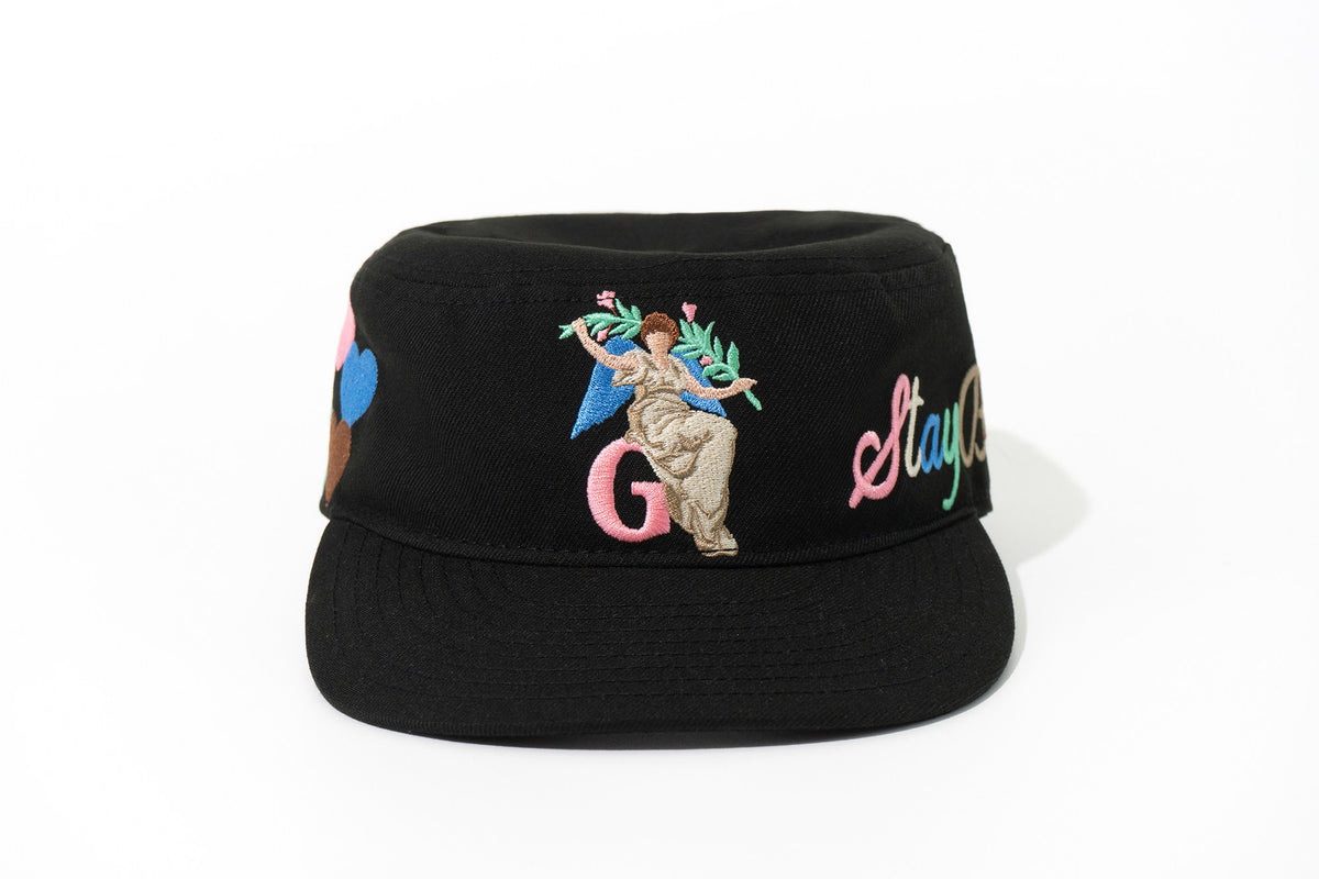 GRAF&WU Cat Goddess Stay Blessed Banknote Embroidered Flat-Top  Cap