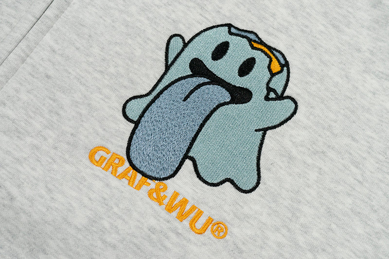 GRAF&WU Egg Cute Ghost Imitation Mink Velvet Hoodie