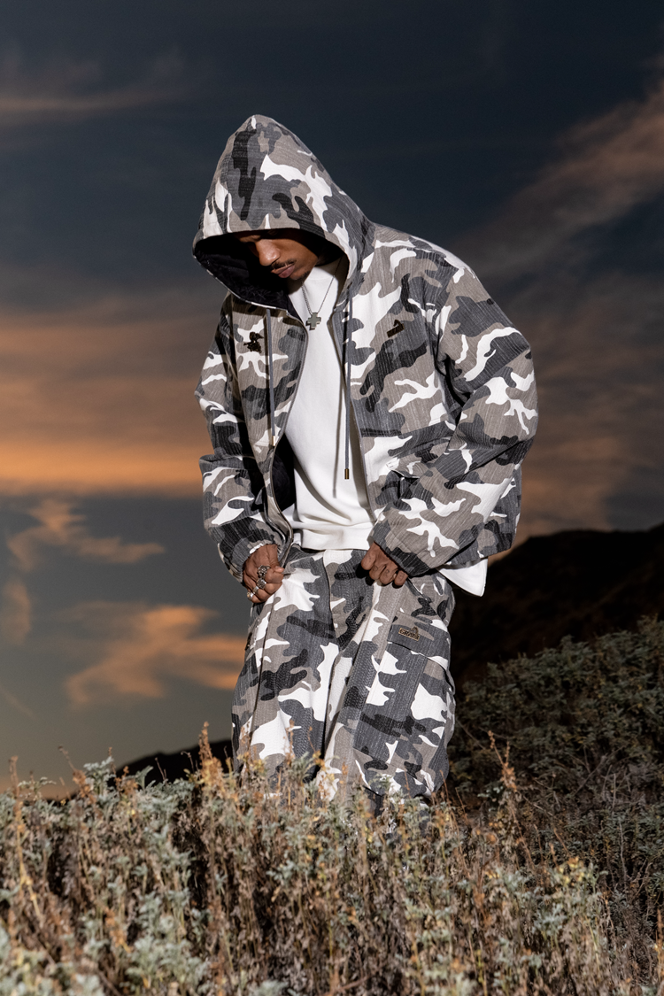 GRAF&WU Vintage Camouflage Leopard Pattern Thick Jacket