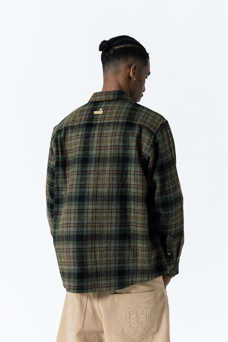GRAF&WU Embroidery GW Streetwear Checked West Coast Brushed Shirt