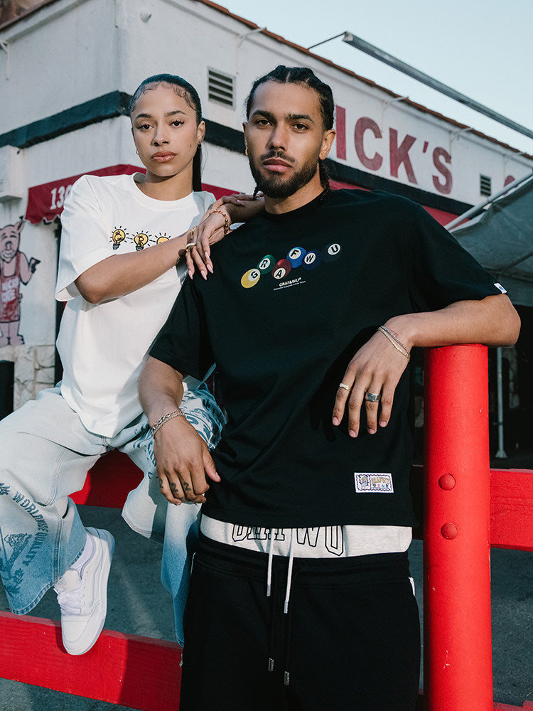GRAF&WU Colorful Billiards Element Printed Streetwear T-shirt