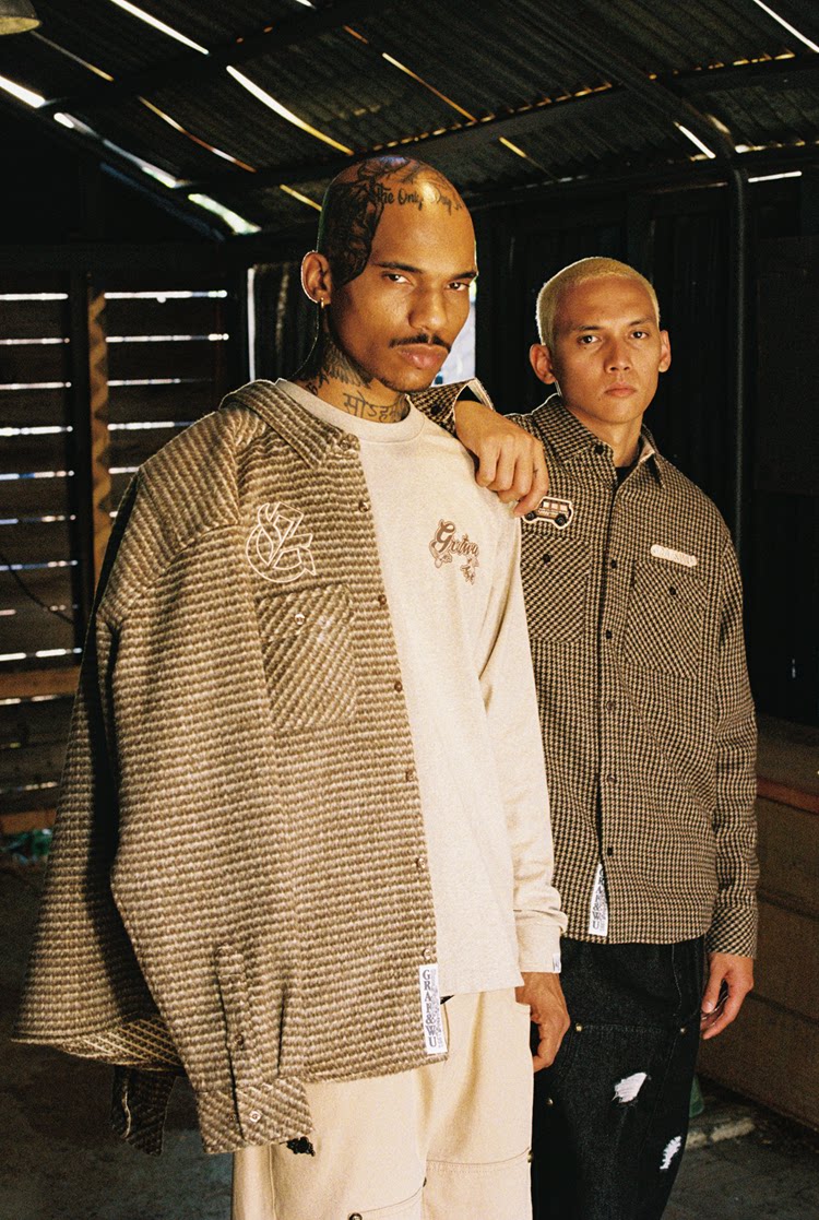 GRAF&WU Embroidered Off-road Vehicle Houndstooth Wool Shirt Coat