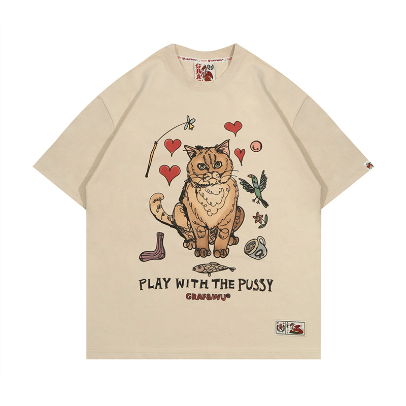 GRAF&WU Play With Pu$$y Letter Women T-Shirts