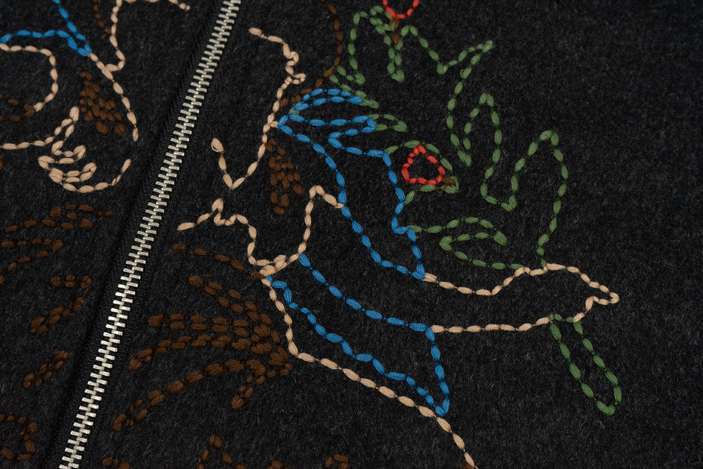 GRAF&WU Lucky Goddess Hand-embroidered Wool Vintage Jacket