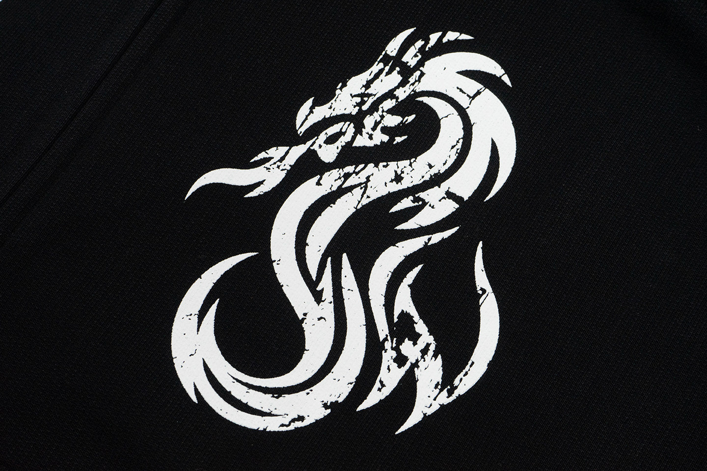 GRAF&WU Dragon Horse Print Retro Letter Graphic Hoodie