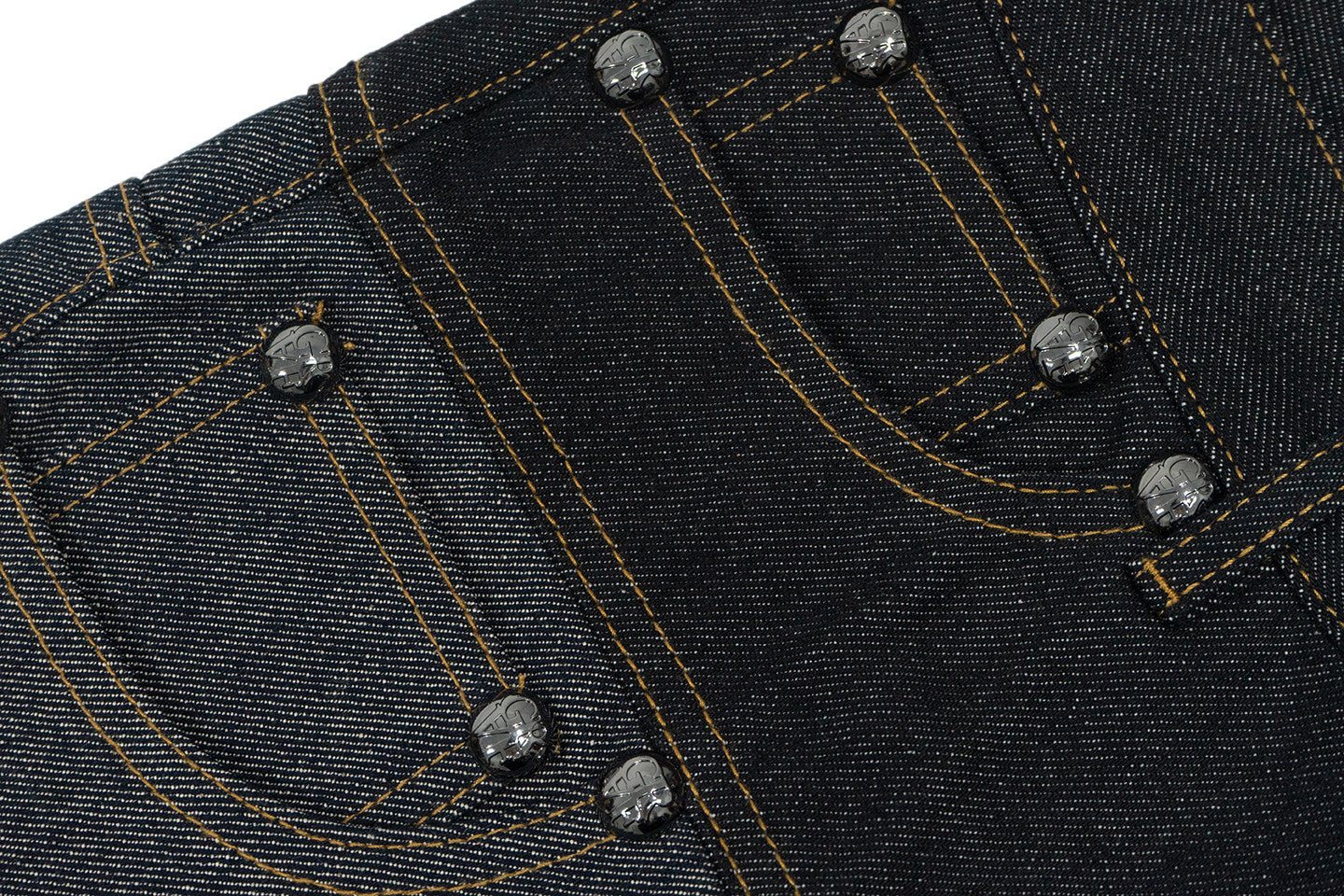 GRAF&WU Vintage Baseball Style Fashion Double-waist Jeans