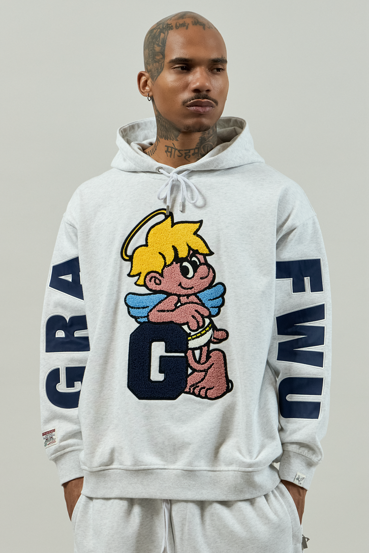 GRAF&WU Angel G Devil W Towel Embroidery Hoodie