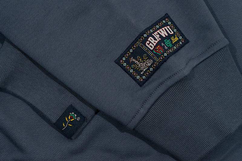 GRAF&WU Ducks Eembroidery Couple Fleece  Crewneck Sweatshirt