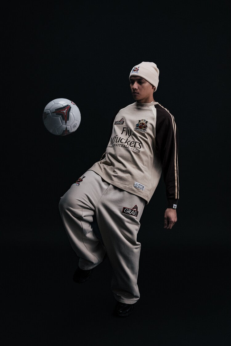 GRAF&WU Football Club Blokecore Floral Angel Devil Fleece Casual Pants