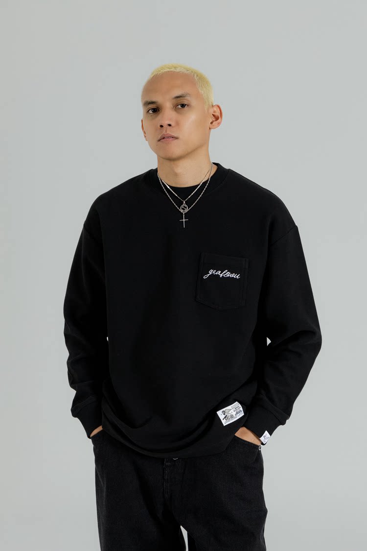 GRAF&WU Clean Fit Basic Cotton Long-sleeved T-shirt