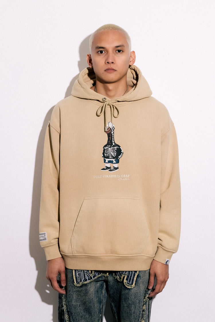 GRAF&WU Fashion Distressed Washed Fade Hoodie