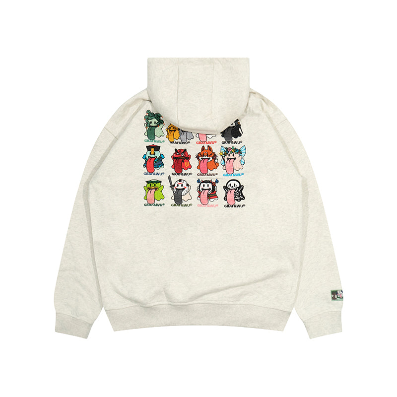 GRAF&WU Halloween Medusa Fairy 12 Cute Ghost Embroidery Hoodie
