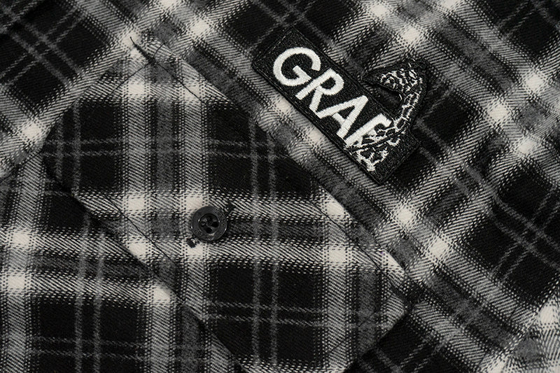 GRAF&WU Hot Girl's Ultra-Short Plaid Giraffe Retro Shirt