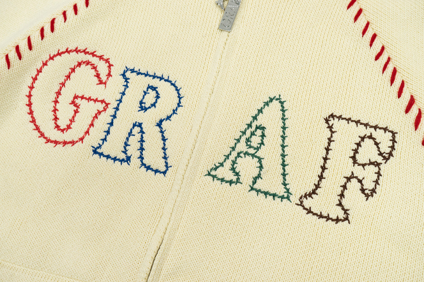 GRAF&WU Hand-stitched Baseball-style Zip-up Cardigan Sweater