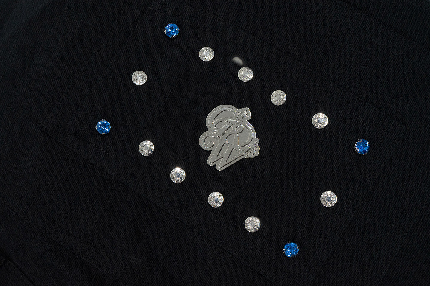 GRAF&WU Fashion Studded Blue Rhinestone Denim Overalls - Bling Streetwear