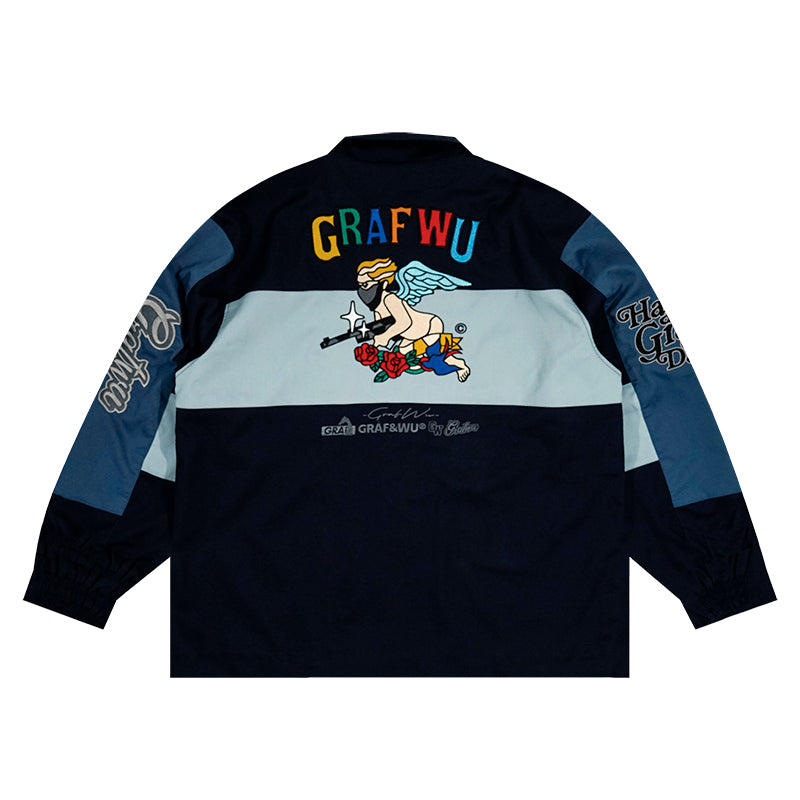 GRAF&WU Angel Giraffe Goddess Embroidered Design Sports Jacket