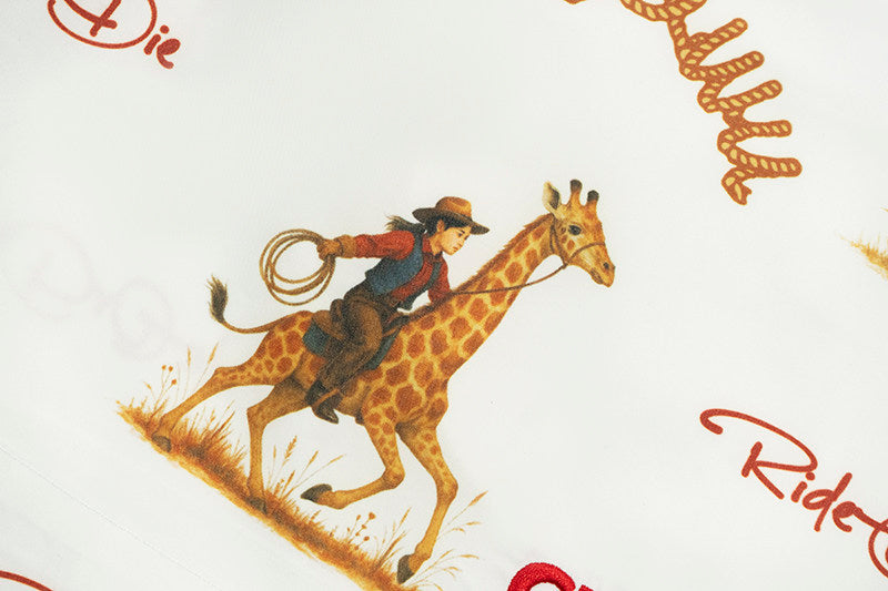 GRAF&WU Western Cowboy Giraffe Print Comfortable Shorts