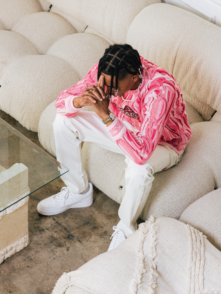 GRAF&WU Retro 3D Wave Pattern Street Art Knit Sweater