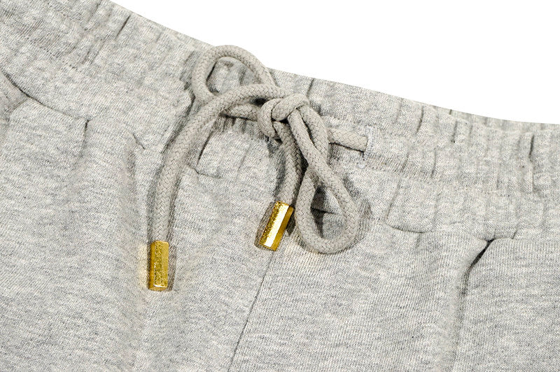 GRAF&WU ILOVEGRAF Smiley Heart Rhinestone Cotton Thick Casual Shorts